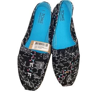 Toms Alpargatas Science Shoe Glow In The Dark Womens Sz 11 Math Pi DNA Black NWT
